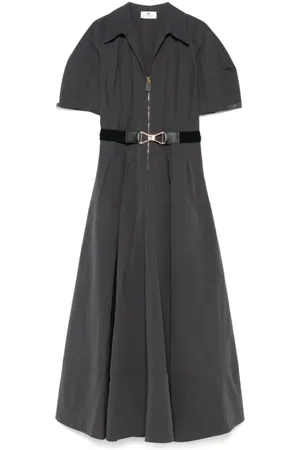 Elisabetta Franchi Kjole, Dame, Blå, S, Nylon, Cirkel Midi Kjole