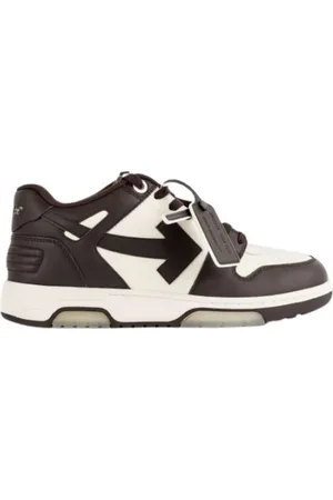 OFF-WHITE Sko, Herre, Brun, 44 EU, Læder, Chokoladebrune Sneakers med Beige Accenter