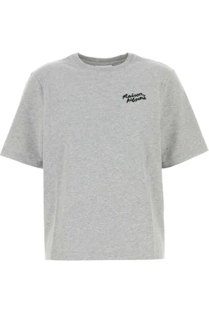 Maison Kitsuné Top, Dame, Grå, L, Bomuld, Stilfuld Grå Bomulds T-shirt