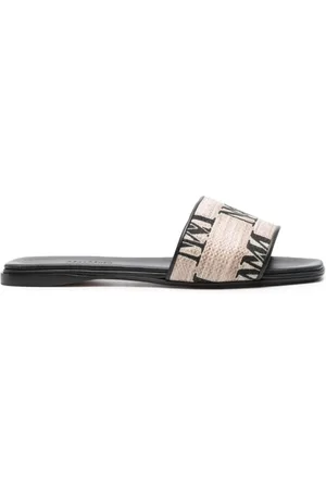 Max Mara Sko, Dame, , 38 EU, Slide Sandaler med Logo Detalje