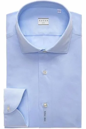 Xacus Skjorte, Herre, Blå, XL, Uld, Elegant lyseblå skjorte