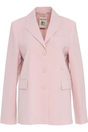 SEMICOUTURE Jakke, Dame, Lyserød, M, Uld, Rosa Blazer, Elegant Stil, Chic Layering