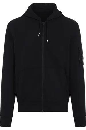 C.P. Company Sweathshirts & Hoodies, Herre, Sort, L, Bomuld, Sort Full Zip Hættetrøje