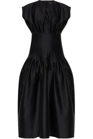 Fabiana Filippi Kjole, Dame, Sort, XS, Bomuld, Plisseret Kjole