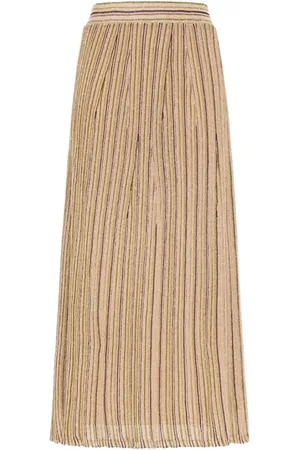 MOMONÍ Nederdel, Dame, Lyserød, S, Stribet Lurex Cape Stil Gilet