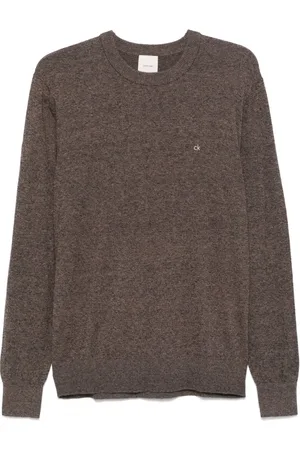 Calvin Klein Strik, Herre, Brun, L, Taupe Brun Crew Neck Sweater