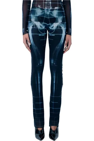 Jean Paul Gaultier Bukser, Dame, Sort, XS, Squeletor Mesh Bukser