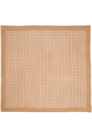 Twin-Set Tilbehør, Dame, , ONE SIZE, Jacquard Viskose Kefiah med Oval T