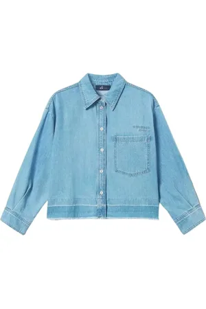 Twin-Set Skjorte, Dame, Blå, S, Denim, Denim skjorte med nitter