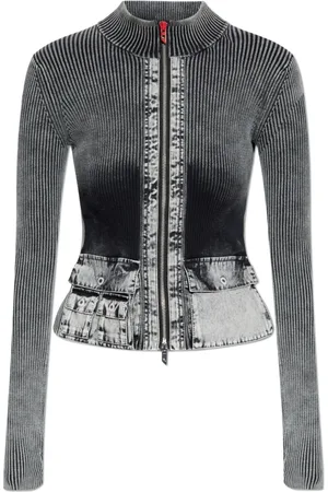 Diesel Strik, Dame, Grå, 2XS, Bomuld, Cardigan M-Melissa