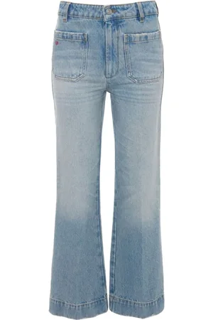 Victoria Beckham Jeans, Dame, Blå, W30, Denim, Blå Cropped Jeans med Lommer