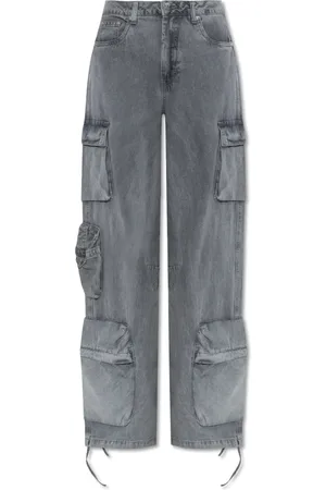 Gestuz Jeans, Dame, Grå, M, Bomuld, Jeans Nynne cargo stil
