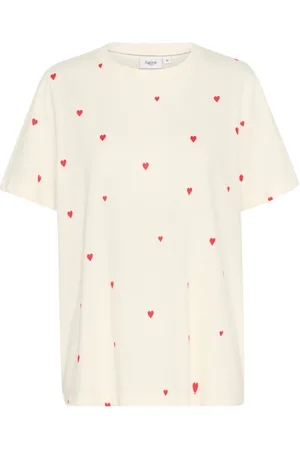 Saint Tropez Top, Dame, , XS, Bomuld, Ice Flame Hearts T-Shirt Top