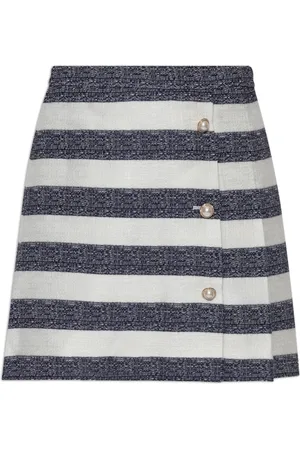 Kate Spade Nederdel, Dame, Blå, L, Uld, Nederdel med stribet mønster