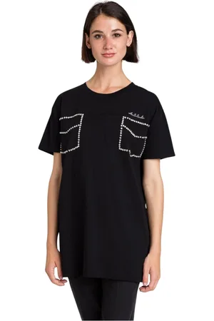 Twin-Set Top, Dame, Sort, XL, Bomuld, Sorte T-shirts og Polos med Lommer