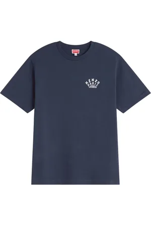 Kenzo Top, Herre, Blå, XL, Bomuld, Dragonfly Broderet T-shirt