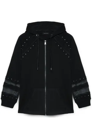 Fiorella rubino Sweathshirts & Hoodies, Dame, Sort, XS, Bomuld, Broderet hættetrøje