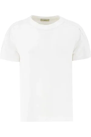 PANICALE Top, Dame, Hvid, S, Uld, Præget Crew-neck T-shirt til foråret