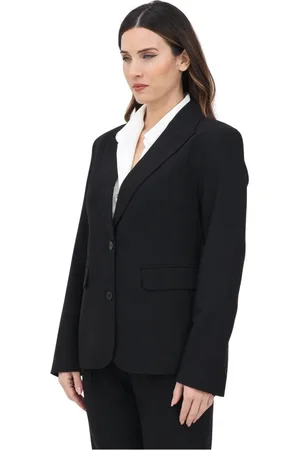 ONLY Jakke, Dame, Sort, XL, Uld, Struktureret Sort Jakke Slim Fit