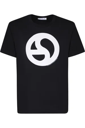 Acne Studios Top, Herre, Sort, L, Bomuld, Sort T-shirt med Logo Print