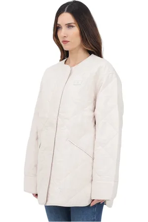 Calvin Klein Jakke, Dame, , XS, Uld, Creme Quiltet Jakke Forår Sommer