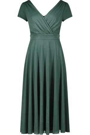 Vera Mont Kjole, Dame, Grøn, 2XL, Polyester, Glitrende Cocktailkjole