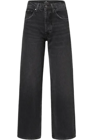 ANINE BING Jeans, Dame, Sort, W24, Denim, Afslappet pasform Sort Denim Jeans