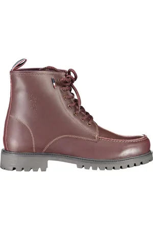 U.S. Polo Assn. Sko, Herre, Rød, 46 EU, Læder, Rosa Læder LaceUp Støvler Casual Stil