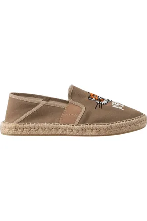 Kenzo Sko, Herre, Brun, 44 EU, Bomuld, Lucky Tiger Canvas Espadriller