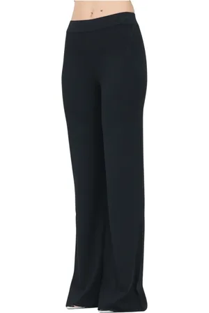 Calvin Klein Bukser, Dame, Sort, S, Uld, Sort Strikbukser Bredt Snit
