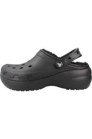 Crocs Sko, Dame, Sort, 36 EU, Klassiske Platform Forede Træsko