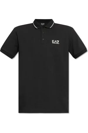 EA7 Top, Herre, Sort, S, Bomuld, Bomuldspolo med trykt logo