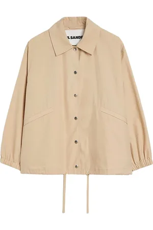 Jil Sander Jakke, Dame, , S, Bomuld, Logo-print Vandafvisende Jakke med Hætte