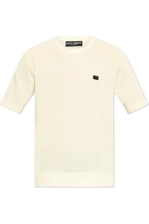 Dolce & Gabbana Top, Herre, , XL, Bomuld, T-shirt med logo applikation