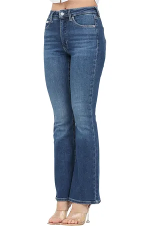 Calvin Klein Jeans, Dame, Blå, W30, Bomuld, Højtaljede Slim Fit Flare Jeans