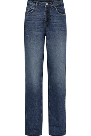 Mos Mosh Jeans, Dame, Blå, W28, Bomuld, Chrome Jeans med Stenpynt
