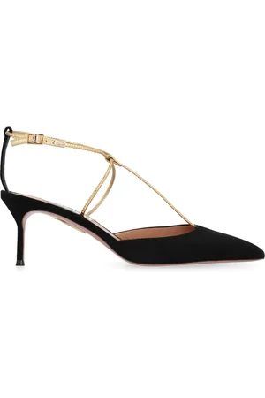 Aquazzura Sko, Dame, Sort, 36 EU, Læder, Spidse Tå Slingback Pumps