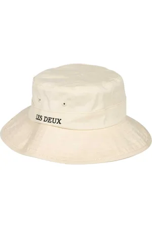 Les Deux Tilbehør, Herre, , ONE SIZE, Bomuld, Bucket Hat med Kontrastfarvet Logo