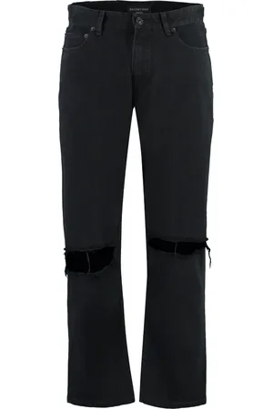 Balenciaga Jeans, Herre, Sort, S, Bomuld, Slidte afkortede jeans