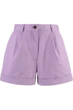 Maison Kitsuné Shorts, Dame, Lilla, XS, Bomuld, Bomuldsshorts med opsmøg