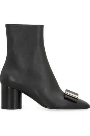 Salvatore Ferragamo Sko, Dame, Sort, 36 EU, Læder, Leonia Læder Ankelstøvler