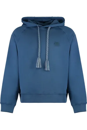Etro Sweathshirts & Hoodies, Herre, Blå, S, Bomuld, Ribbet Bomuldshættetrøje