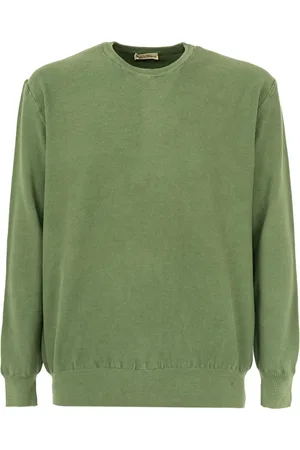 CASHMERE COMPANY Strik, Herre, Grøn, XL, Cashmere, Herre Crew Neck Sweater