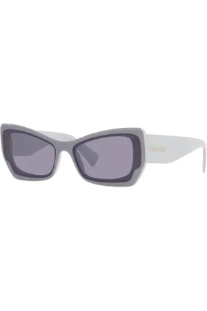 Miu Miu Tilbehør, Dame, Lilla, 60 MM, Uld, Stilfulde solbriller med unikt design