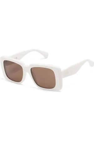 Max Mara Tilbehør, Dame, Hvid, 53 MM, Uld, Elegante solbriller til hverdagsbrug