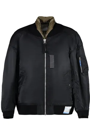 MIHARA YASUHIRO Jakke, Herre, Sort, M, Uld, Ribbet Oversize Bomberjakke