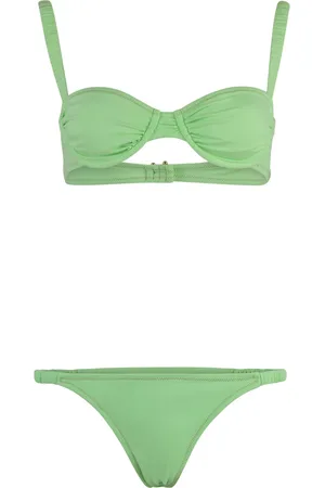 Reina Olga Badetøj, Dame, Grøn, M, Uld, Kontraststing Bikini Sæt