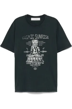 Golden Goose Top, Herre, Sort, M, Bomuld, Cosmic Sunrise Gradient Print T-shirts og Polos