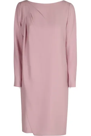 Emporio Armani Kjole, Dame, Lyserød, M, Polyester, Asymmetrisk Hem Polyester Kjole