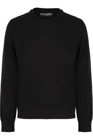 Dolce & Gabbana Strik, Herre, Sort, XL, Uld, Luksus Uldstriktrøje Sweater